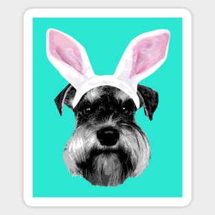 Schnauzer Easter Bunny Sticker